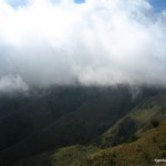 Clouds over jagged valleys on Olesekut