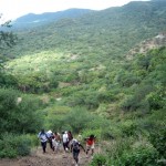 gruelling climb up nguruman escarpment